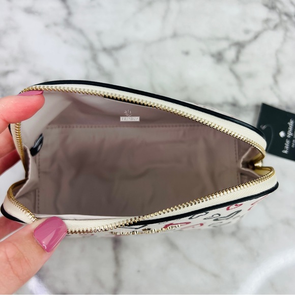 Kate Spade Scribble Hearts Cosmetic Case Pouch - Picture 5 of 7